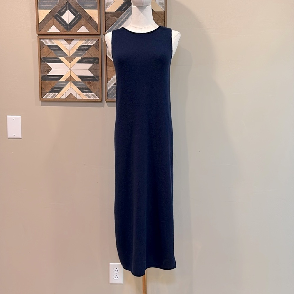 NakedCashmere Cayman Cashmere Sleeveless Midi Dress Navy Blue XS